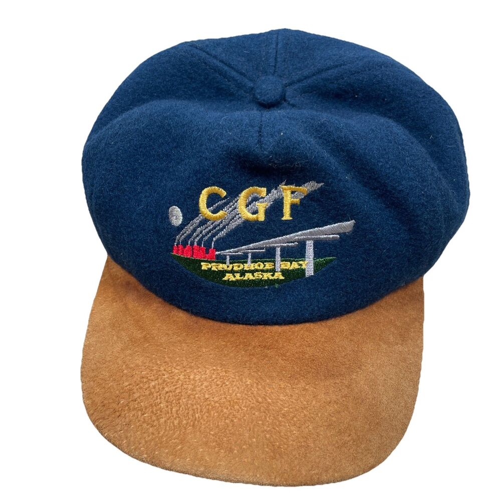 CGF Prudhoe Bay Alaska Hat Petroleum Company Wool Cap Leather Strap